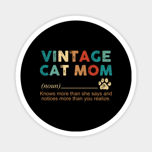 Vintage Cat Mom Definition Magnet